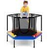 Giantex 48" Kids Trampoline, Outdoor Indoor Mini Recreational Round Trampoline w/Safety Enclosure Net, Foam Padded Handrails, Stable Hexagonal Shape Toddler Trampolines for Kids Gift view 1