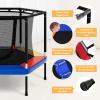 Giantex 48" Kids Trampoline, Outdoor Indoor Mini Recreational Round Trampoline w/Safety Enclosure Net, Foam Padded Handrails, Stable Hexagonal Shape Toddler Trampolines for Kids Gift view 2