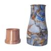 Ornate International Pure Copper Hammered Design Copper Water Bottle Pitchers And Bedside Carafes With Tumbler Water Bottle Storage With Lid 1000 ml (Marble) view 4