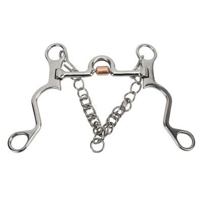 Pelham Bit, Style Copper Jointed Pelham Bit Fine Workmanship Carving Exquisite Design for Equestrian Performance for Horse Riding(120MM)