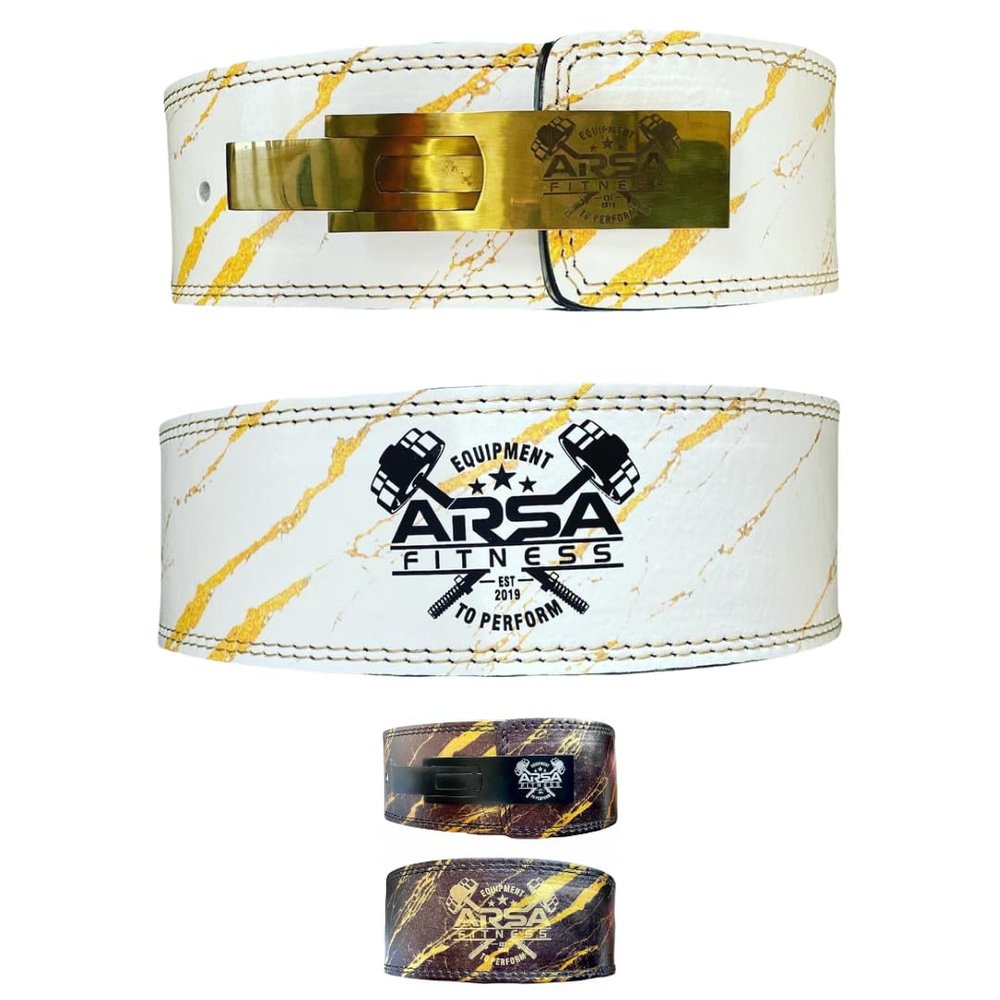 Arsa Fitness Weightlifting Adjustable Lever Belt for Men & Women Real Cow Hide Leather for Powerlifting Back Support Workout Deadlifts Squats 10MM Thickness 4" Width (LARGE, ARABIAN DAY)