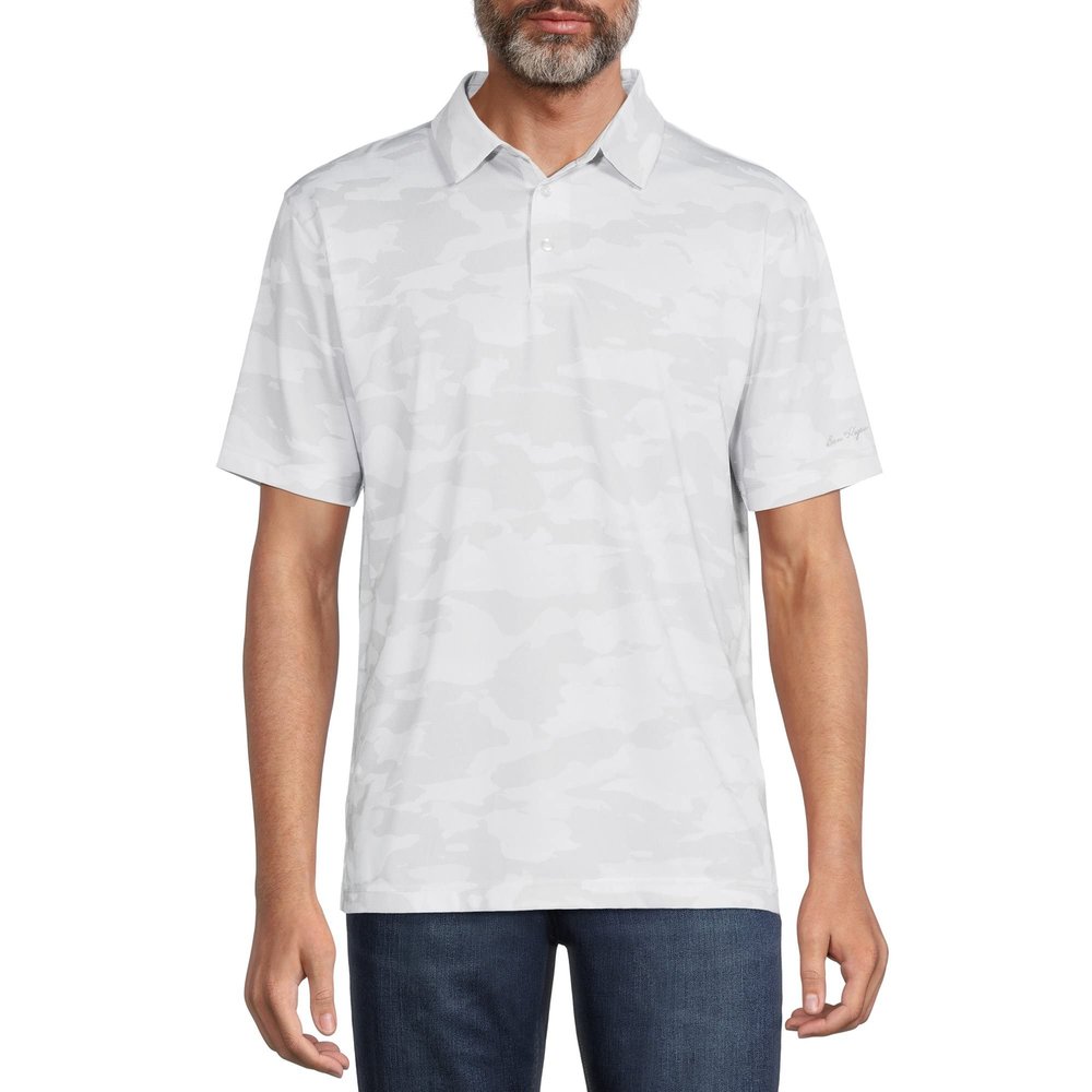 Ben Hogan Performance Men's Short Sleeve Performance Polo (White Camo BGKSC013, Small)