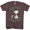Snoopy Woodstock Happy Camper Vintage T-Shirt (XX-Large) Brown view 1