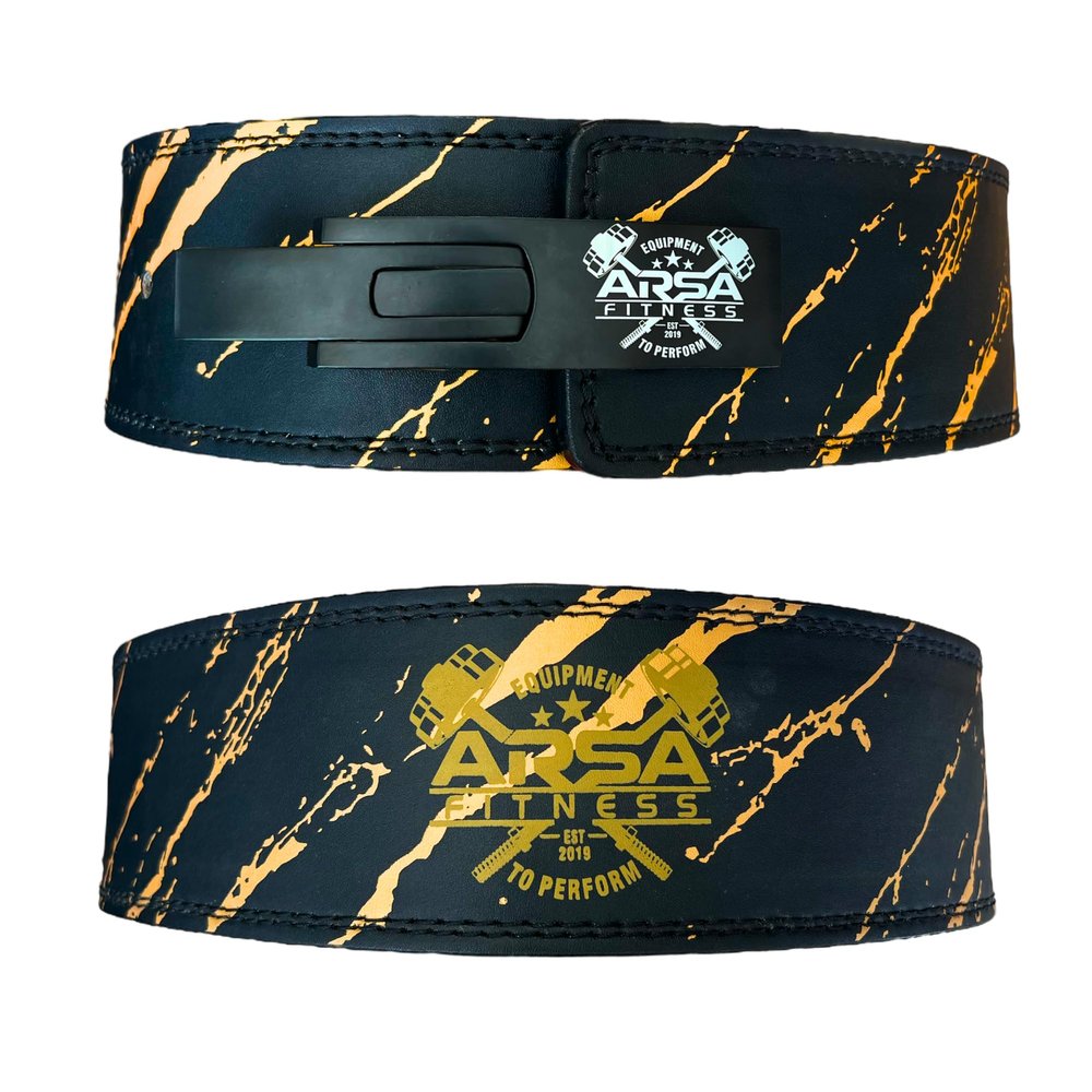 Arsa Fitness Weightlifting Adjustable Lever Belt for Men & Women Real Cow Hide Leather for Powerlifting Back Support Workout Deadlifts Squats 10MM Thickness 4" Width (X-LARGE, ARABIAN NIGHT)