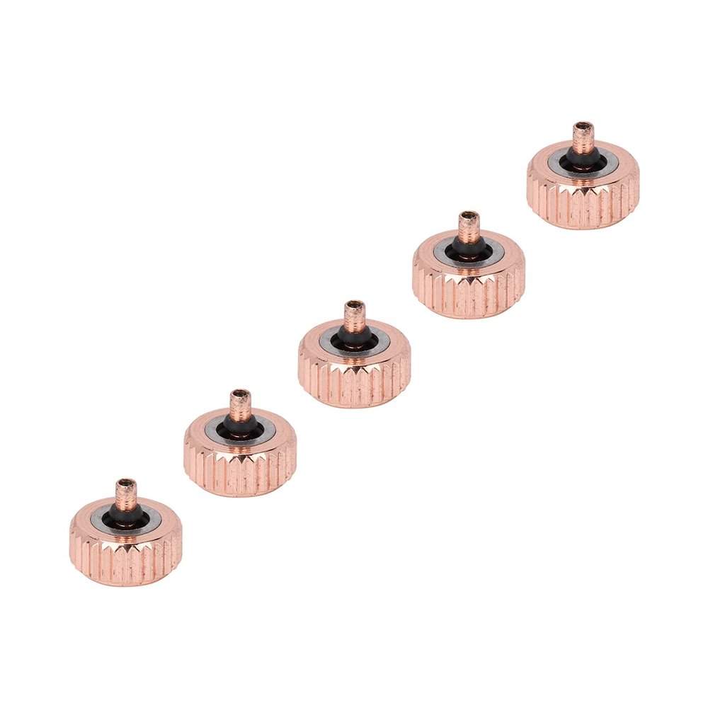 Watch Stem Extender, 5 X Rose Gold Steel Watch Crown Parts Replacement Watch Replacement Parts Easy Install for Home Use, Watch Shop(6mm Long Hole)