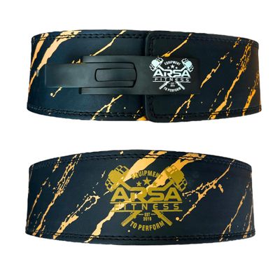 Arsa Fitness Weightlifting Adjustable Lever Belt for Men & Women Real Cow Hide Leather for Powerlifting Back Support Workout Deadlifts Squats 10MM Thickness 4" Width (X-SMALL, ARABIAN NIGHT)