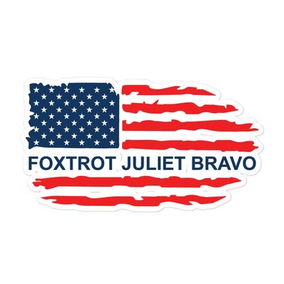 Gutsy Foxtrot Juliet Bravo Sticker, FJB Pro America Sticker, Military Alphabet Code Sticker, Pro America Trending FJB Sticker
