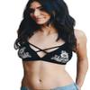 Floral Embroidery Strappy Bralette | Womens Bra Swimsuit Bikini Cami Womens Lingerie Sports Bra Tops (S: 32B, 34A, 34B, Black) view 1