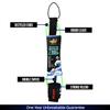 Wave Tribe Eco Surfboard Leash - 5'6 Premium Surf Leash, Strong Like Bull Leash with Double Stainless Steel Swivels, Triple Rail Saver, Key Pocket (Green) view 3