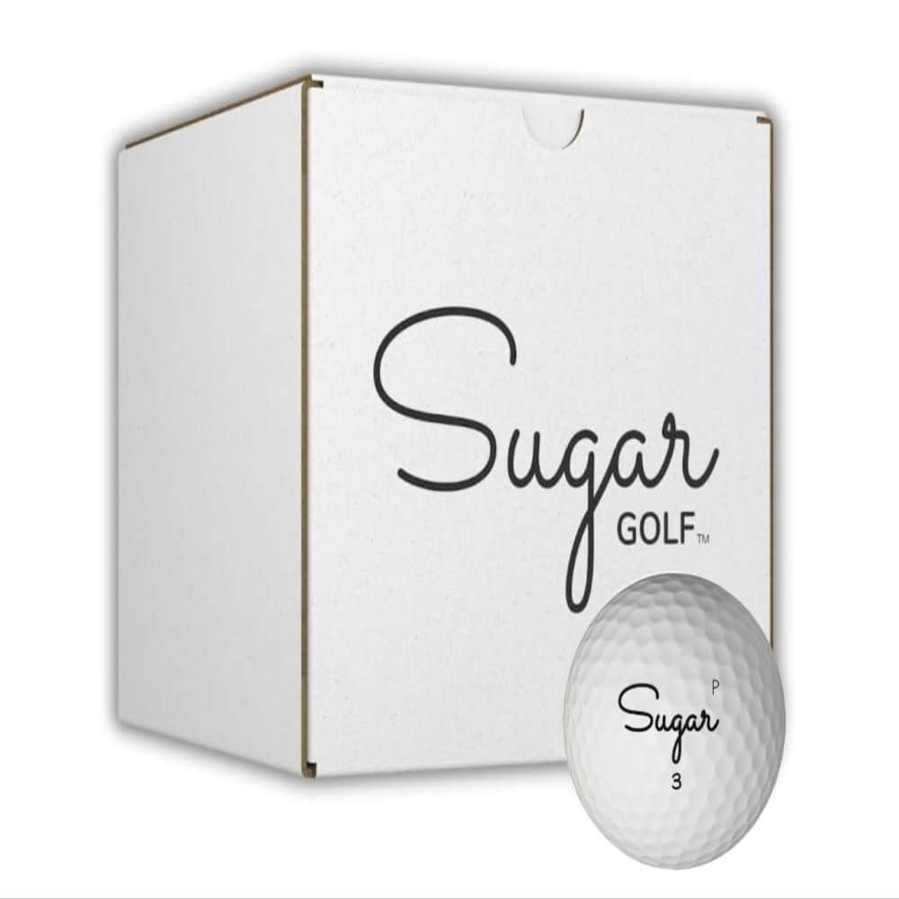 Sugar Golf Pure | 3-Piece Construction | Premium Urethane Cover | White | 8 Golfballs