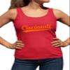Go All Out Large Red Womens City of Cincinnati Ohio Pride Fashion Script Racerback Tank Top T-Shirt view 1