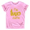 2nd Birthday Outfits for Toddler Girls im Two Cute Shirt Girl 2 Years Old Second Birthday (Gold Glitter on Pink, 2 Years) view 1