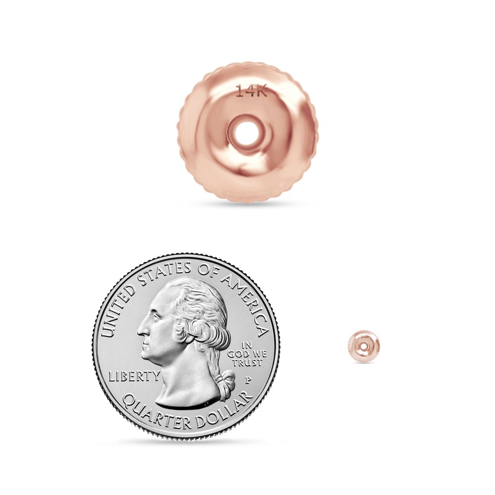 14k Rose Gold Replacement Single PC Earring Screw Back Backings Only