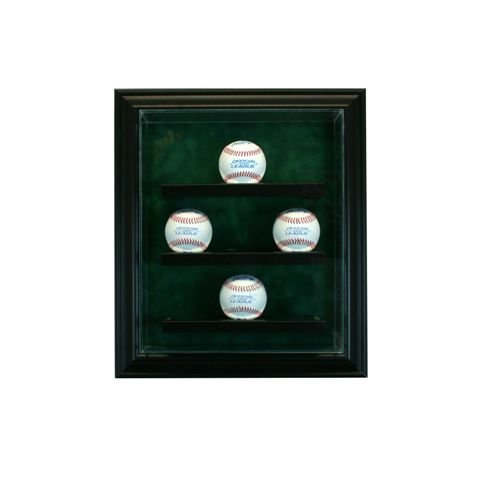 9 Baseball Cabinet Style Display Case, Black