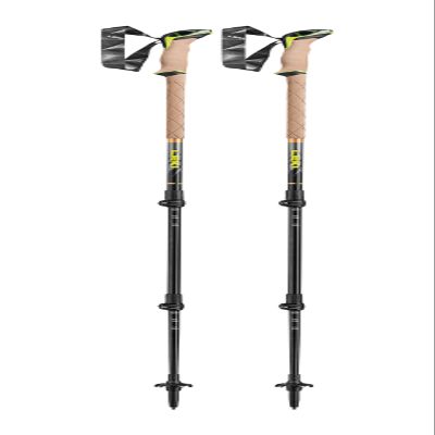 LEKI Sherpa Aluminum Adjustable Lightweight Ski Poles for Backcountry Skiing & Snowboarding - Dark Anthracite-Copper-Neonyellow - 110-145 cm