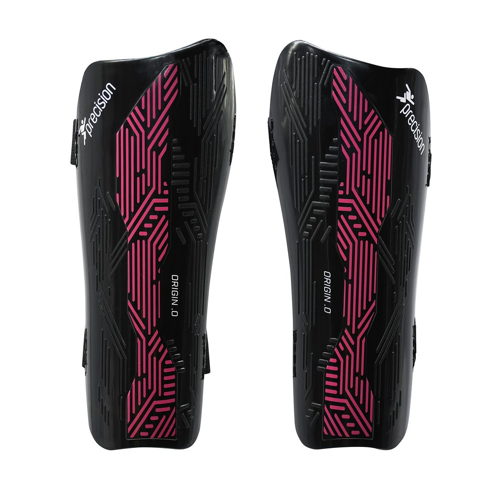 Precision Unisex Adult Origin.0 Strap Shin Guards (M) (Black/Pink)