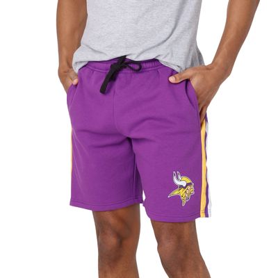 FOCO Minnesota Vikings NFL Mens Side Stripe Fleece Shorts