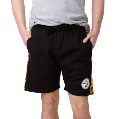 FOCO Pittsburgh Steelers NFL Mens Side Stripe Fleece Shorts