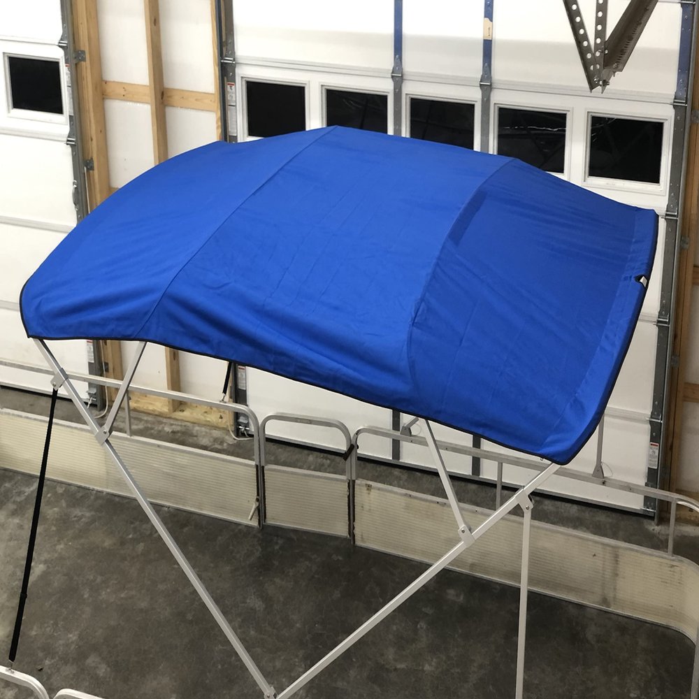 Cypress Rowe Outfitters Replacement Bimini Top Canvas with Boot, Royal Blue 8' Long x 8' Wide, 16oz, 4 Bow, fits 91-96" Wide