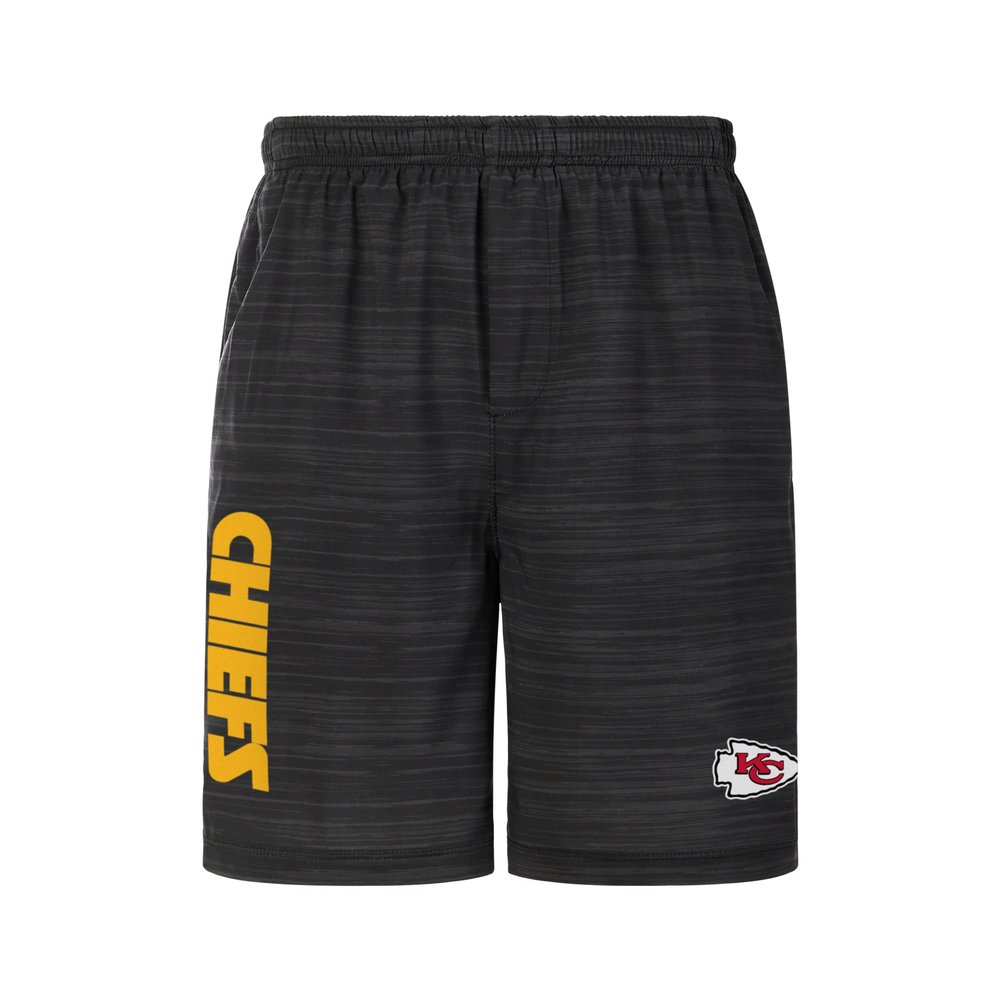 FOCO Kansas City Chiefs NFL Mens Heathered Black Woven Liner Shorts