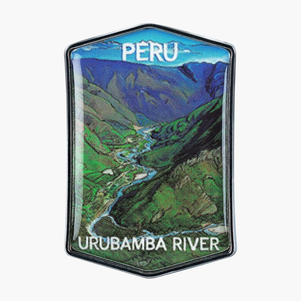 Collectible Novelty Pin for Backpack, Scarf - Made From Jeweler Class Metal - Spartan and the Green Egg Explorer Pin Series: Urubamba River, Peru (619)