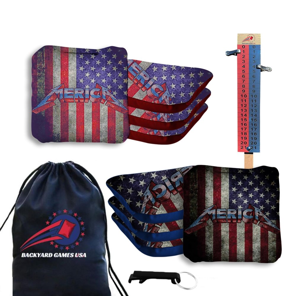 CornholeGamesUSA Pro Cornhole Bags Set of 8 Regulation - Professional Cornhole Bags for Tournament Play, Slick n Stick Bean Bags for Cornhole, Corn Hole Bags Regulation Set of 8- Made in USA