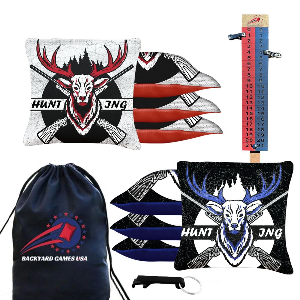 CornholeGamesUSA Pro Cornhole Bags Set of 8 Regulation - Professional Cornhole Bags for Tournament Play, Slick n Stick Bean Bags for Cornhole, Corn Hole Bags Regulation Set of 8- Made in USA