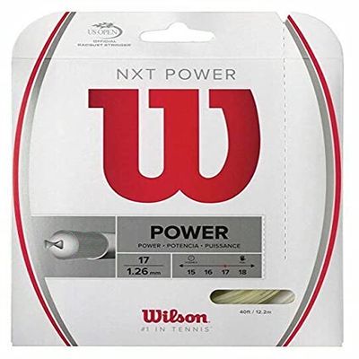 Wilson NXT Power 17 Gauge Natural Color Multifilament Tennis String 6-Pack (6 Sets Per Order)