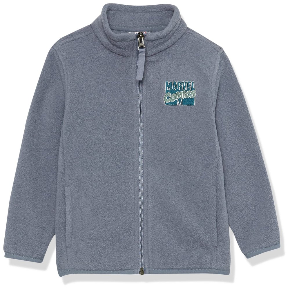 Amazon Essentials Disney | Marvel | Star Wars Boys' Polar Fleece Full-Zip Mock Jackets, Marvel Comic Logo, X-Large