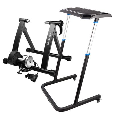 Alpcour Magnetic Bike Trainer Stand for Indoor Riding  with Portable Multi-Tasking Bike Trainer Fitness Desk
