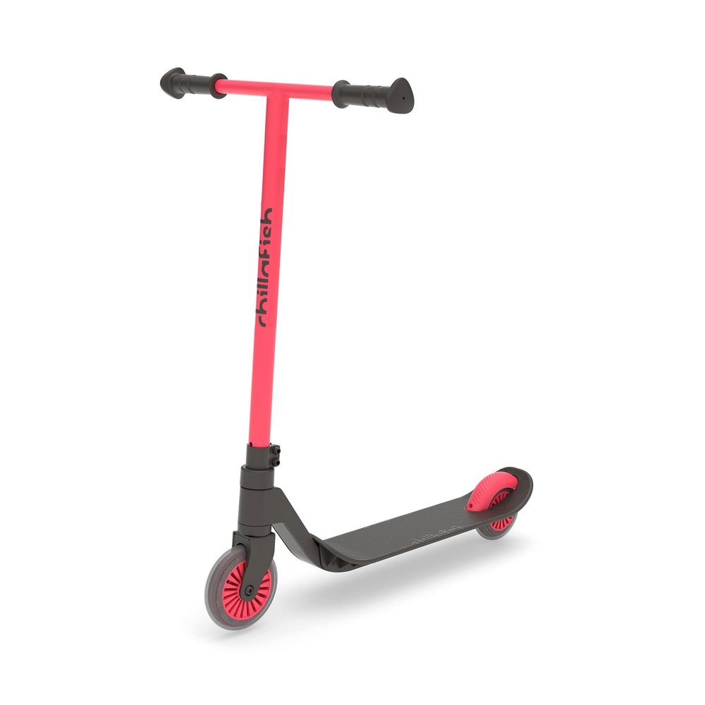 Chillafish Stunti Lightweight Stunt Scooter with Integrated Brake, 360 Handlebar Turning, Extra Wide Handlebar, Coral