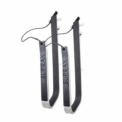 SurfStow Transport SUPRax 50050-2 Boat Mount/Rail Mount Single Board System | for Angled Stanchions | Stand-Up Paddle Board Rack | SUP Board Storage | | Metallic | 26 x 11 x 4 in