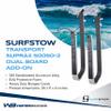 SurfStow Transport SUPRax 50050-2 Boat Mount/Rail Mount Single Board System | for Angled Stanchions | Stand-Up Paddle Board Rack | SUP Board Storage | | Metallic | 26 x 11 x 4 in view 2