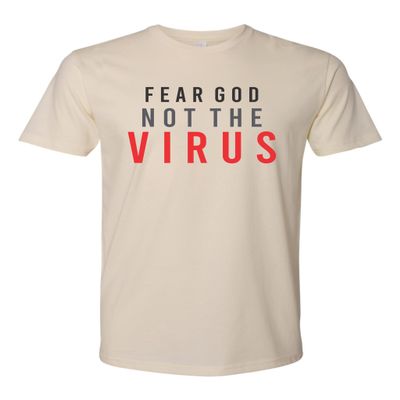 ALLNTRENDS Here for God I Trusted Them Never Again Anti Statement Cream Adult Graphic T Shirt (L, Hate is A Virus)