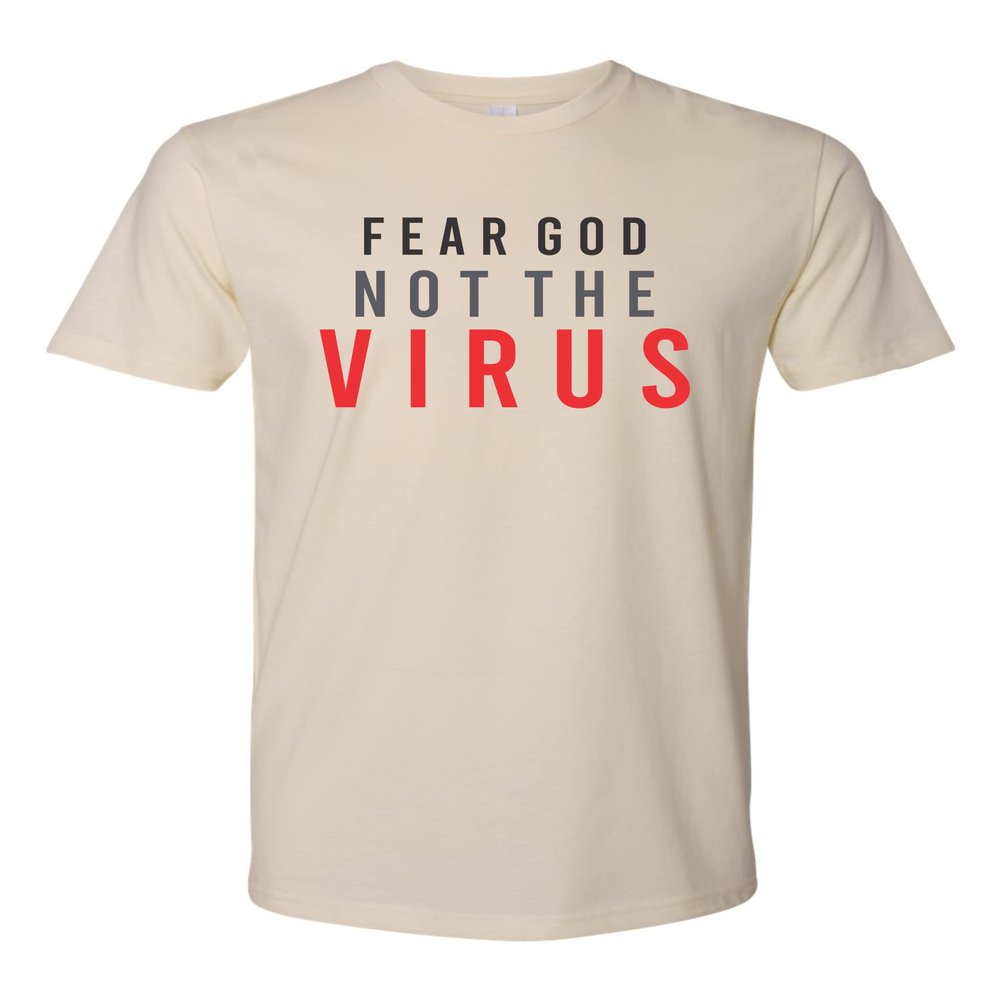 ALLNTRENDS Here for God I Trusted Them Never Again Anti Statement Cream Adult Graphic T Shirt (L, Hate is A Virus)