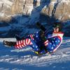 ASSLED - The Ultimate Snow Sled - Amazing Super Sled - Wearable Multifunctional Fun Winter Bobsled Toboggan Sledge for Adults and Kids - 2 Riders Winter Fun in The Snow - by Snowfeet (Blue) view 2