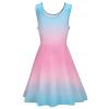 BAIKUTOUAN Transgender Flag Colors Mini Beach Dress Sleeveless Swing for Women Trendy Printed view 4