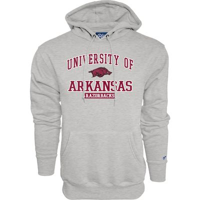 Blue 84 Arkansas Razorbacks Hoodie Twill Applique Grey, XX-Large