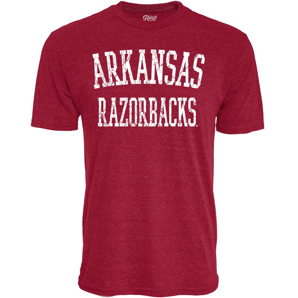 Blue 84 Men's Standard Arkansas Razorbacks, T Shirt Tri-Blend Team Color, X-Large