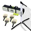 Baden Champions Portable Outdoor Official Size Pickleball Net Set - 22 ft Net, 3 Balls, 4 Wood Paddles & Carrying Case, Grey/Neon Yellow view 1