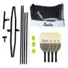 Baden Champions Portable Outdoor Official Size Pickleball Net Set - 22 ft Net, 3 Balls, 4 Wood Paddles & Carrying Case, Grey/Neon Yellow view 2