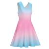 BAIKUTOUAN Transgender Flag Colors Mini Beach Dress Sleeveless Swing for Women Trendy Printed view 3
