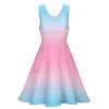 BAIKUTOUAN Transgender Flag Colors Mini Beach Dress Sleeveless Swing for Women Trendy Printed view 2