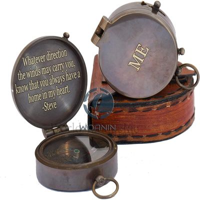 WORLDMART Compass - Anniversary, Wedding Gift for Husband, Long Distance Boyfriend, Fiance - I Miss You Long Distance Relationship for Army Boyfriend (Own Customized)