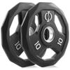 Philosophy Gym Set of 2 Rubber Coated 2-inch Olympic Grip Weight Plates (10 LB each) for Weightlifting view 2