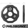 Philosophy Gym Set of 2 Rubber Coated 2-inch Olympic Grip Weight Plates (10 LB each) for Weightlifting view 3