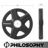 Philosophy Gym Set of 2 Rubber Coated 2-inch Olympic Grip Weight Plates (10 LB each) for Weightlifting view 3