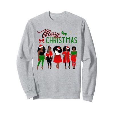 Black African American Santa Apparel Christmas Melanin Women Sweatshirt