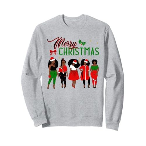 Black African American Santa Apparel Christmas Melanin Women Sweatshirt