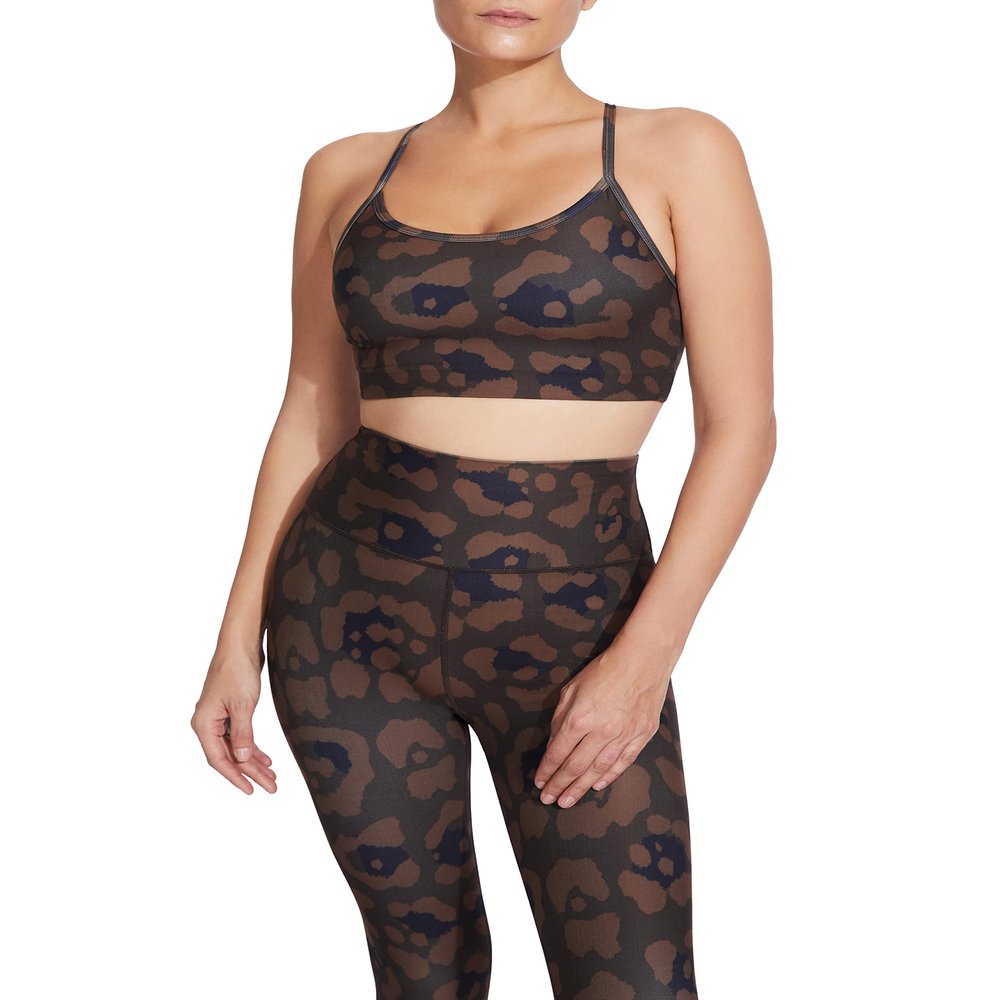 Sage Collective Women's Unpadded Everyday Bralette Street-to-Studio, Jungle Cat, Medium